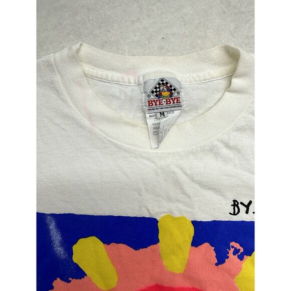 Vintage T Shirt Neon St Maarten NA Fluorescent 1990 Bye‎ Bye Medium - Picture 2 of 10